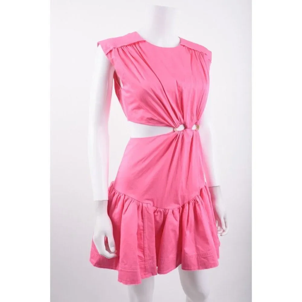 Aje Womens Solstice Cut-Out Mini Ring Dress sleeveless AU 4 US 0 Pink NWT